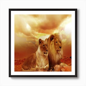 Lions 577104 1280 Art Print