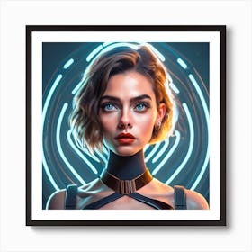 Hyper Realistic Women With Lightings Eyes And Tr (1) Art Print