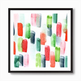 Abstract Painting with Stripes Art Print