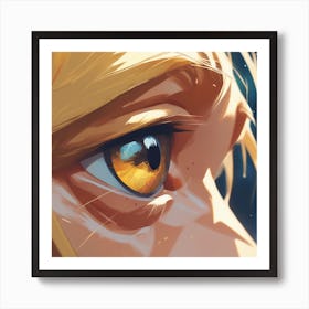 Close Up Of Horse Eye Golden Ratio Fake Detail Trending Pixiv Fanbox Acrylic Palette Knife Styl (3) Art Print