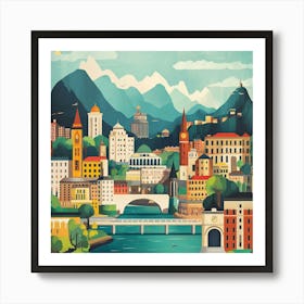 Switzerland Cityscape Art Art Print