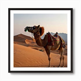 Camel In The Desert Art Print