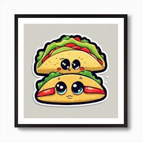 Mexican Taco Sticker 2d Cute Fantasy Dreamy Vector Illustration 2d Flat Centered By Tim Burt (25) Art Print