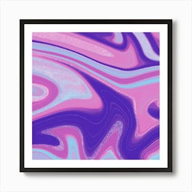 Purple And Blue Swirls Painting Art Print