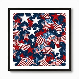 Patriotic Stars And Stripes 2 Art Print