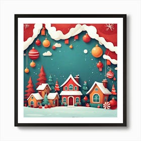 Christmas Village 3 Art Print