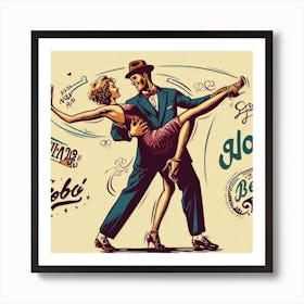 Tango Dancers Art Print