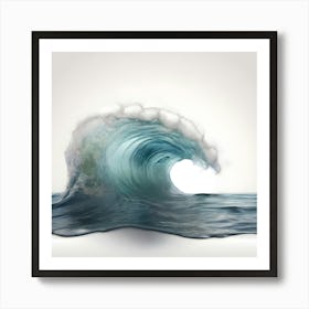 Wave Isolated On White 8 Art Print