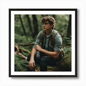 Young Man In The Forest 1 Art Print