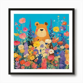 Bear In The Garden Art Print