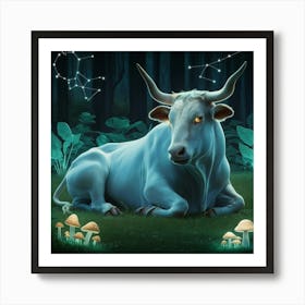 Bull In The Forest 23 Art Print