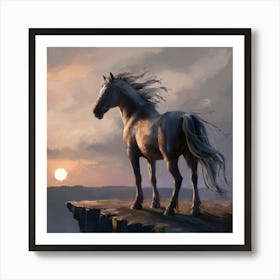 Horse In The Sunset 3 Art Print