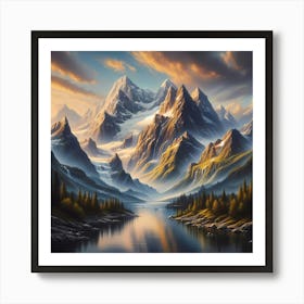 Mountain Landscape Painting 6 Art Print