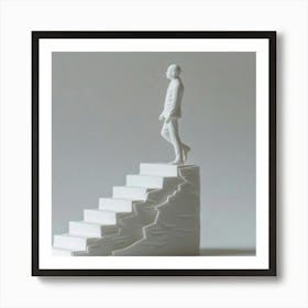 Man On Stairs 1 Art Print