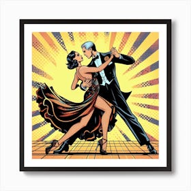 Ballroom dance, pop art 1 Art Print