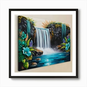 Waterfall Painting Art Print