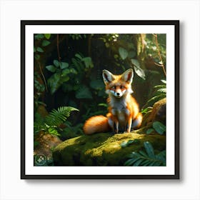 Fox In The Forest 1 Art Print