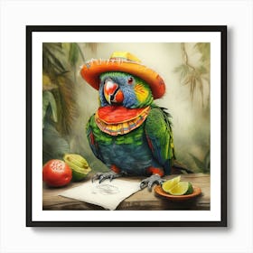 Mexican Parrot Art Print