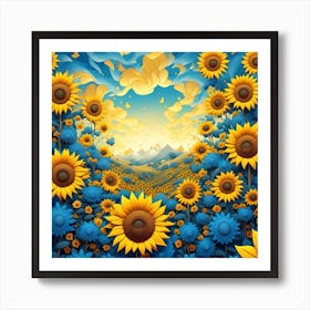 Sunflower dawn Art Print