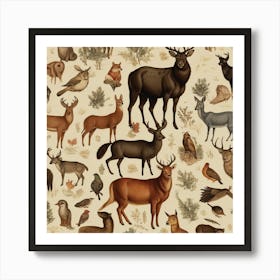 Default Default Vintage Animals For Defferent Seasons Aestethi 1 Art Print