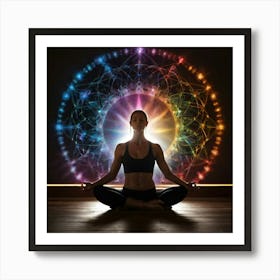 Woman In Meditation Energy auras 1 Art Print