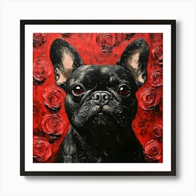 Frenchie And Roses 4 Póster