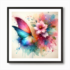 Butterfly Watercolor Painting Art Print