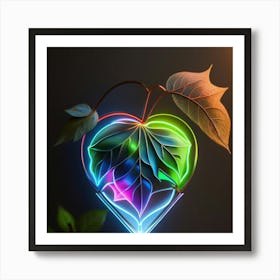 Heart With Leaves Art Print