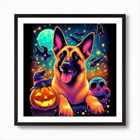 Halloween German Shepherd 1 Art Print