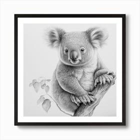 Koala,cute koala animal drawing realistic Art Print