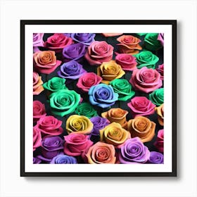 Rainbow Roses 1 Art Print