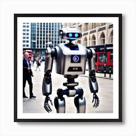 Robot In The City 12 Art Print