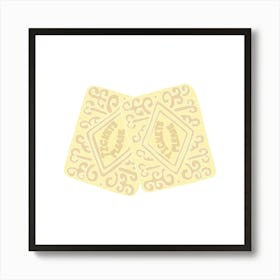 Custard Creams Tickets, Fun Circus Animal, Cake, Biscuit, Sweet Treat Print, Square Art Print