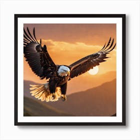Eagle in flight Art Print