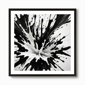 Abstract Black And White Color Splash 114331638 Art Print