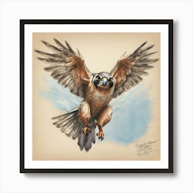 Hawk In Flight 3 Art Print