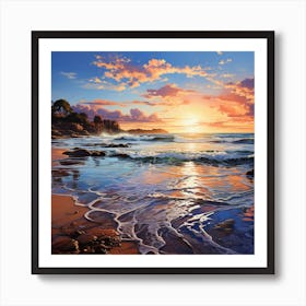 Sunset On The Beach 2 Art Print