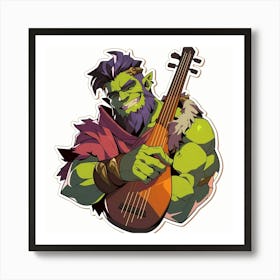 Anime Bard Orc Art Print