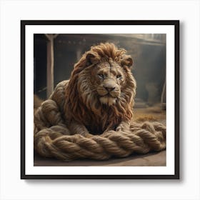 A Lion made of rope 1 Art Print