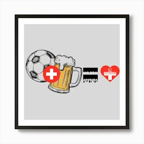 Switzerland And Beer Art Print