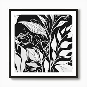 Black and White Abstract Art 17 Art Print