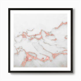 Pink Marble Rose Gold and White Art Print