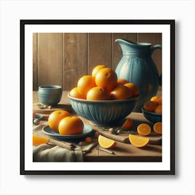 Oranges On A Table 1 Art Print