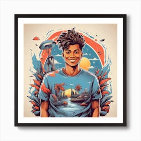 Young Man In Space Art Print