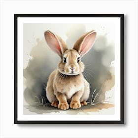 Rabbit Watercolor Painting 1 Art Print