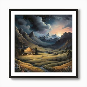 Night In The Mountains art print Art Print