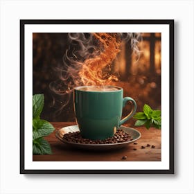 Coffee Cup With Smoke 2 Art Print