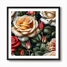 Wallpaper Roses Art Print