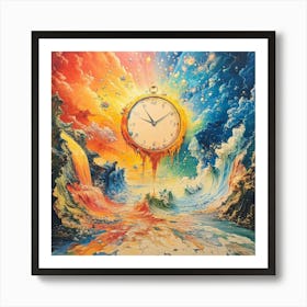 Clock In The Sky Art 1 Art Print