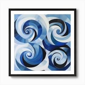 Blue Spirals Art Print
